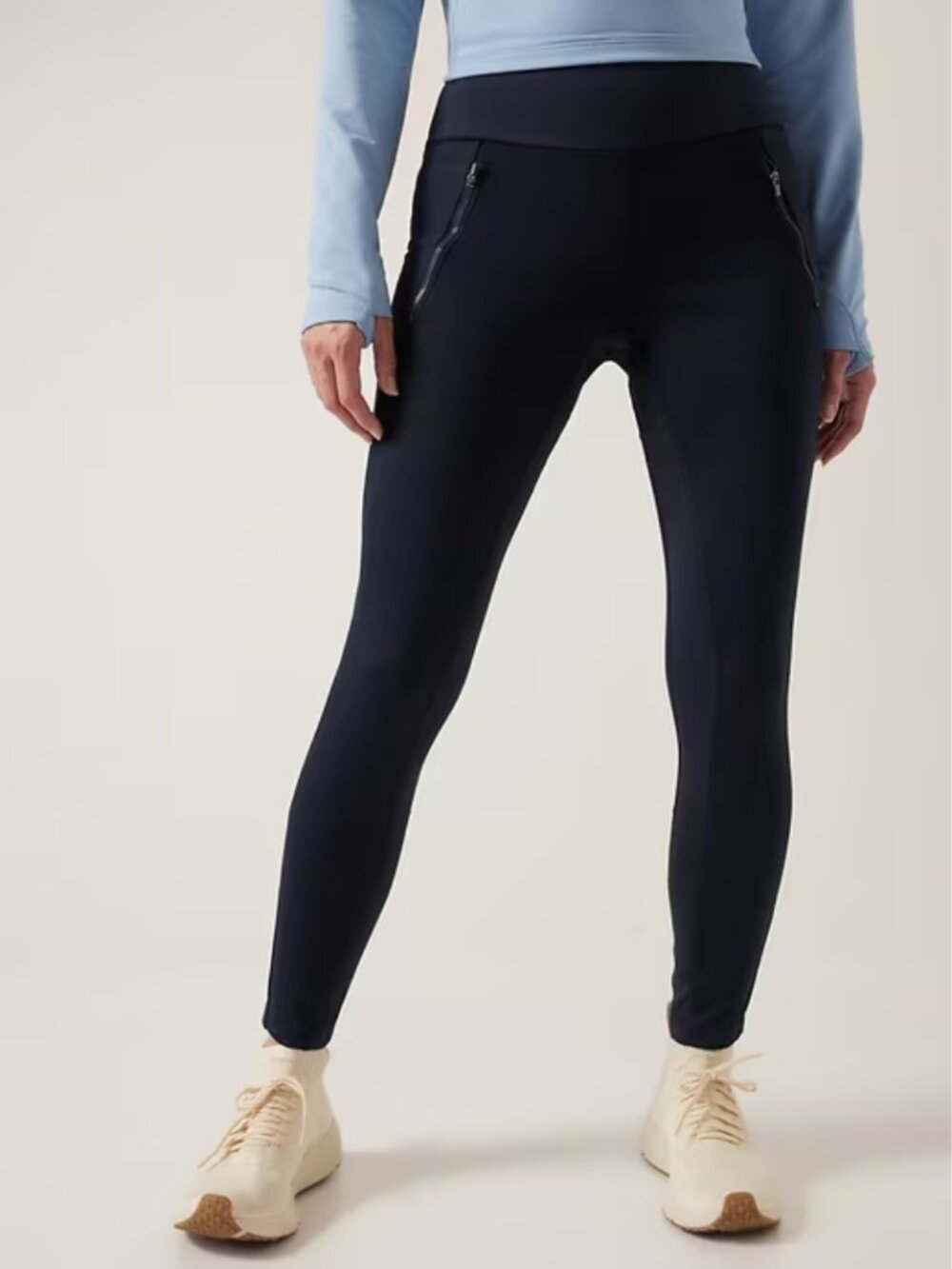 Athleta Peak Hybrid Fleece Tight Leggings Black Outdoors Winter Athletic Small